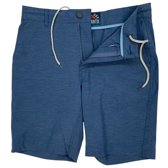 Faherty All Day Shorts 28 Blue Flat Front Classic Fit Zip Fly Logo Beach Summer - Picture 3 of 14